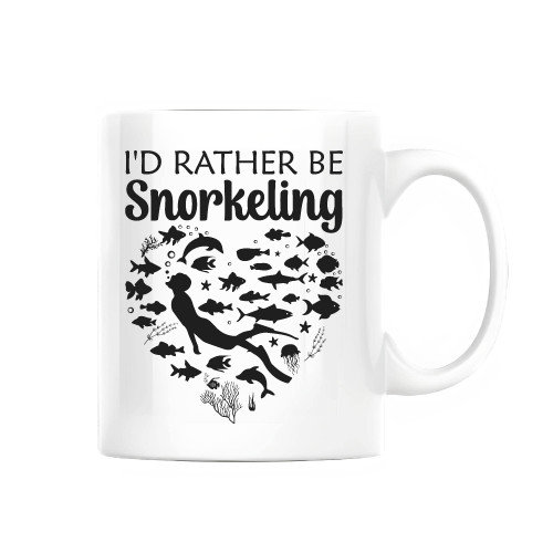 Id rather be Snorkeling Diver Scuba Diving lover Snorkeler Aquanaut 11oz 15oz White Coffee Mug