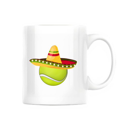 Sombrero Tennis Ball Tennis Player Sports Lovers 11oz 15oz White Coffee Mug