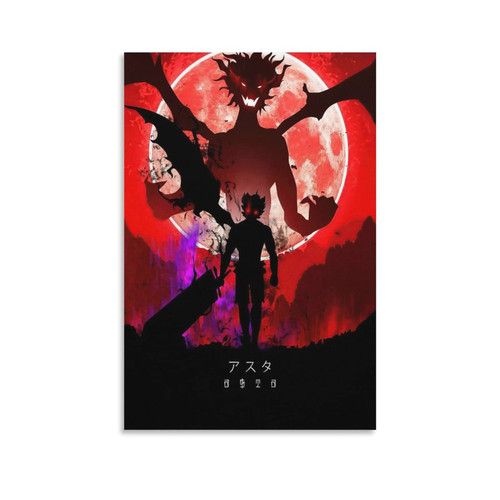 Black Clovers Anime Posters Cool Posters Boys Girls Room Dorm Aesthetic Decor Wall Art Canvas Wall Art Prints for Wall Decor Room Decor Bedroom Decor Gifts 12x18inch(30x45cm) Unframe-style