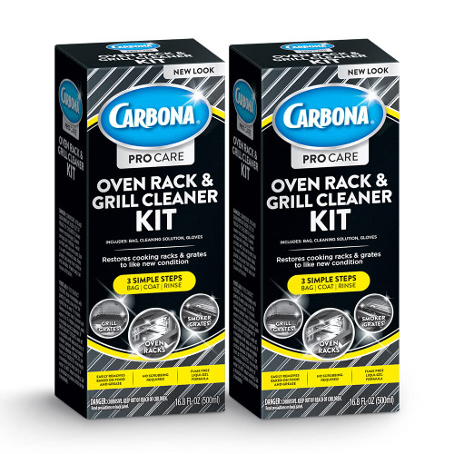 Carbona Oven Rack & Grill Cleaner | Eliminates Thick Grease & Build-Up | Griddle & BBQ Cleaning Solution | 16.8 Fl Oz, 2 Pack