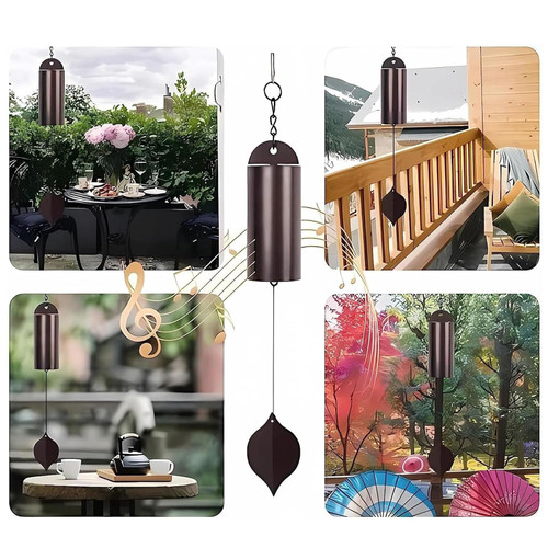 The Deep Resonance Serenity Bell - 2023 Newest Deep Resonance Serenity Bell Windchime, Outdoor Large Deep Tone Metal Wind Chimes, Low Pitch Wind Chimes for Outdoor Garden Patio Decor (B-Large)