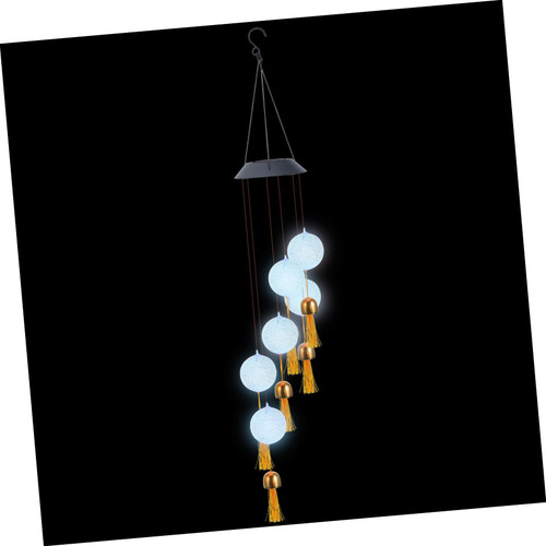 GANAZONO 1pc Solar Wind Chime Light Solar Wind Bell Light Memorial Wind Chime Lighted Wind Chimes Lamps Sympathy Wind Chimes Solar Lights for Powered Fairy Metal 3D Outdoor Wall Decoration