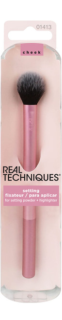 Real Techniques Professional Powder Setting Makeup Brush, Helps Lock in Foundation and Concealer, Pink, (Pack of 4)