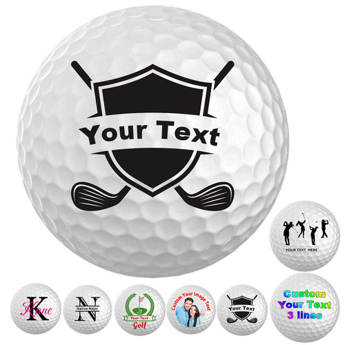 Fadace Custom Golf Balls Personalized Golf Ball with Picture Name Logo for Men Women You Can Customize Unique Groomsmen Tour Quality Gift for Golfer Xmas Wedding Gift 3 Pack Style12