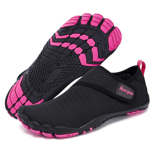 Racqua Mens Womens Water Shoes Quick Dry Barefoot Lightweight Shoes Beach Swim Sport Shoes Hiking Pool Surfing Diving Aqua Shoes Black/Rose 11 Women/10 Men Racqua Mens Womens Water Shoes Quick Dry Barefoot Lightweight Shoes Beach Swim Sport Shoes Hiking Pool Surfing Diving Aqua Shoes Black/Rose 11 Women/10 Men