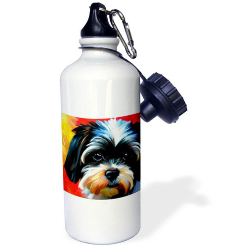 3dRose Fascinating Shih Tzu dog portrait. Digital art. Cool dog lover... - Water Bottles (wb-378639-1) 3dRose Fascinating Shih Tzu dog portrait. Digital art. Cool dog lover... - Water Bottles (wb-378639-1)
