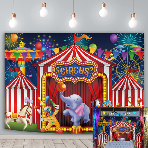 8x6ft Red Circus Backdrop Amusement Park Tents Stratus Playground Carnival Carousel Kids Boy Girl 1st First one Birthday Party Banner Background Photo Booth Baby Shower 8x6ft Red Circus Backdrop Amusement Park Tents Stratus Playground Carnival Carousel Kids Boy Girl 1st First one Birthday Party Banner Background Photo Booth Baby Shower