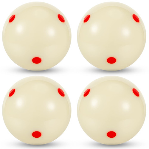Meooeck 2-1/4'' Pro Cup Cue Ball Standard Billiard Ball Regulation Size Training Pool Ball with 6 Red Dots Replacement Ball, White