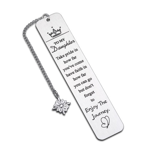 Valentines Day Gifts for Daughter from Mom Dad Gift for Daughter Bookmark Stocking Stuffers Back to School First Day of School Graduation 16th 18th 21st Birthday Inspirational Gift Daughter Christmas