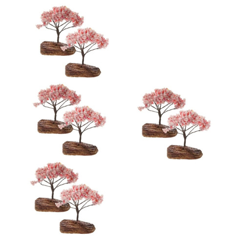 BESPORTBLE 8 Pcs Simulated Mini Tree Greenery Decor Sand Table Accessory Green Scenery Landscape Model Fake Trees Model Artificial Bonsai Train Decor Ornament Artificial Tree Cash Cow Plastic