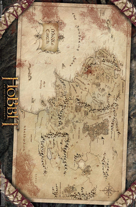 Trends International 24X36 The Hobbit: an Unexpected Journey-Map Wall Poster, 24" x 36", Premium Unframed Version