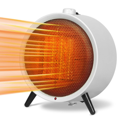 VENTISOL Electric Space Heater, 1500W Ceramic Fast Heating Small Heater with Adjustable Thermostat For Indoor Use, Overheat Protection & Safety Tip-over, Portable for Bedroom/Office, White