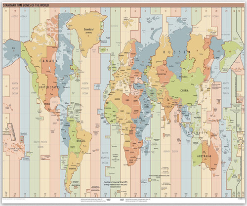 World Wall Map - Large World Time Zones Map Wall Posters for Office & Classroom, Map of the World Large Wall Art for Living Room Canvas Prints Travel Memory Home Wall Decor (9 x 16)