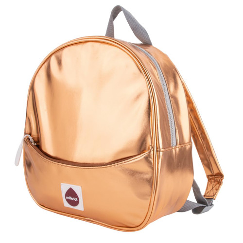 Milkdot Designer Mini Backpack, Vegan Leather, Perfect for Women, Men, Boys, Girls, Stylish for kids ages 3+ (Gold)