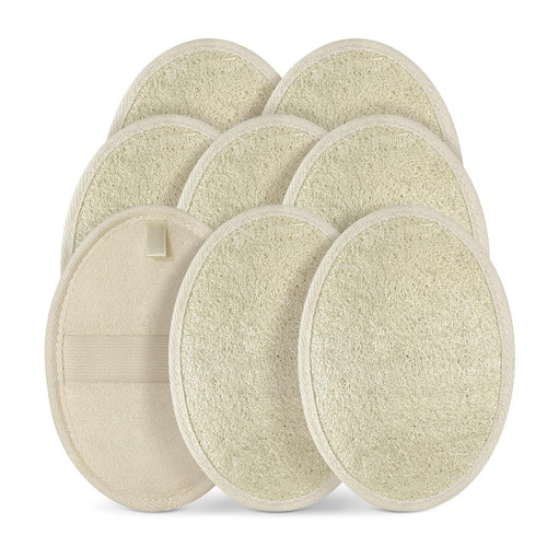 Bolosanto Natural Loofah Sponge, Organic Loofah, Exfoliating Loofah Pad, Natural Body Scrubber, for Shower, Bath, Dead Skin Removal (8 Pack) Bolosanto Natural Loofah Sponge, Organic Loofah, Exfoliating Loofah Pad, Natural Body Scrubber, for Shower, Bath, Dead Skin Removal (8 Pack)