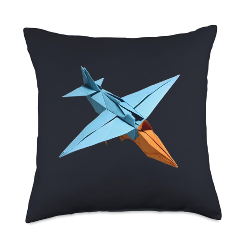 Heavenwear Origami Airplane: Creative Papercraft & Aircraft Silhouette Throw Pillow, 18x18, Multicolor