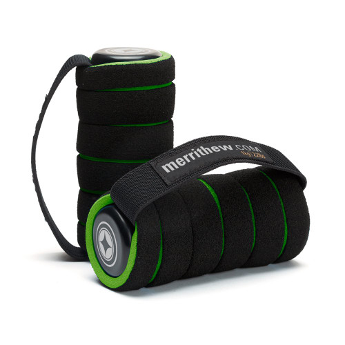 Stott Pilates MERRITHEW Mini Hand Weights, Pair (Green and Black), 2.2 lbs / 1 kg Each
