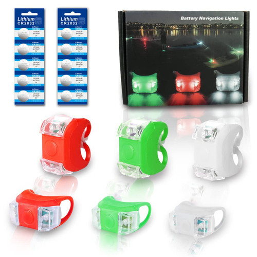 Botepon Marine Boat Bow Lights, Red and Green Led Navigation Lights, Kayak Accessories, Marine Safety Lights Battery Operated for Boat Pontoon Kayak Yacht Motorboat Vessel Dinghy