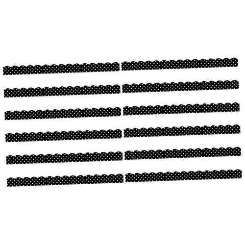 TEHAUX 12pcs Blackboard Decorative Stickers Scalloped Rolled Border Trim Blackboard Border Bulletin Board Border Magnetic White Board Decorative Border Can Move PVC Cork Board