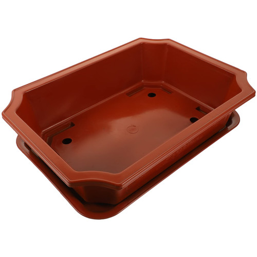 GANAZONO Plant Pots Flowerpot Bonsai Training Pots Rectangular Planter Pots Plant Growing Pots Plants Growing Planter with Drainage Tray Gardening Bonsai Container Hanging Planter