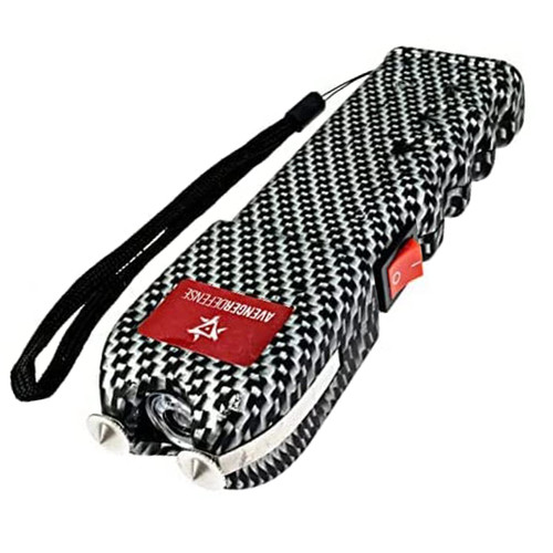 Avenger Defense Stun Gun for Self Defense with LED Flashlight (Cream White, Plastic)