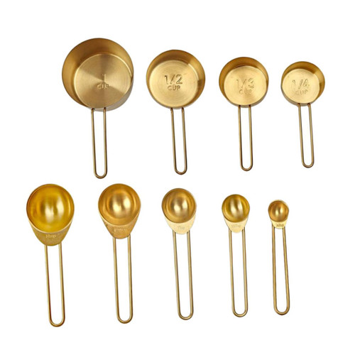 GOOHOCHY 1 Set gilded Measuring Cup nesting spoons spoon Convenient Measuring Spoon 9 piece set kitchen supplies measuring cup set magnetic household suite Household Measuring Cup tool
