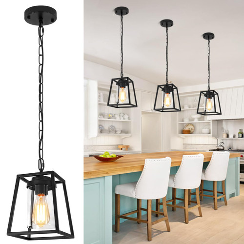 LZLDCJ Black Farmhouse Pendant Light for Kitchen Island, Industrial Pendant Light Fixtures Black Modern Lantern Pendant Lighting Rustic Cage Hanging Light for Bedroom Dining Room Hallway LZLDCJ Black Farmhouse Pendant Light for Kitchen Island, Industrial Pendant Light Fixtures Black Modern Lantern Pendant Lighting Rustic Cage Hanging Light for Bedroom Dining Room Hallway