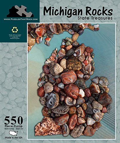 Michigan Rocks State Treasures 550 Piece Adult Puzzle