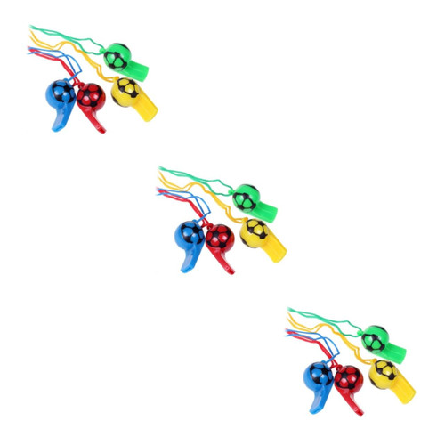 Kisangel 60 pcs Plastic Referee Whistle Kids Whistle Plastic Whistle Cheerleading Whistle Child Sports Hanging Rope