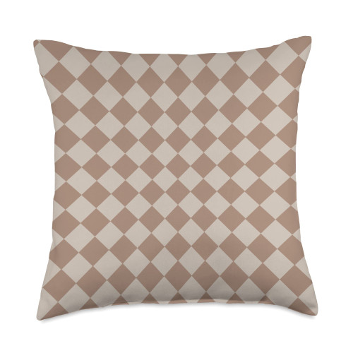 Brown Checkerboard Cool Designs Brown Classic Checkered Big Checkerboard Throw Pillow, 18x18, Multicolor