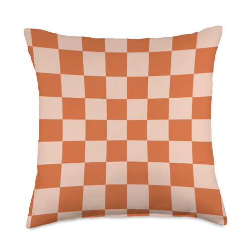 Orange Checkerboard Cool Designs Orange Classic Checkered Big Checkerboard Throw Pillow, 18x18, Multicolor