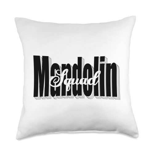 Mandolin Player Musician Music Notes Mandolin Squad Insrument Musician Folk Music Throw Pillow, 18x18, Multicolor