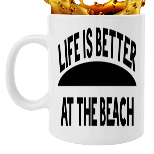 Hammock-themed Gift for Men & Women, Ideal Fathers Day Present for Dad - Hammock Graphic At the Beach - 11 Oz White Ceramic Coffee Mug