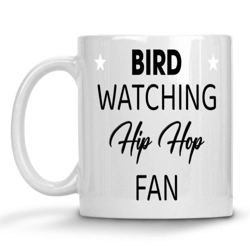 Bird Watching Gift for Animal Lovers - Ideal Father's Day Present - Hip Hop Fans Binoculars on 11 Oz White Ceramic Coffee Mug