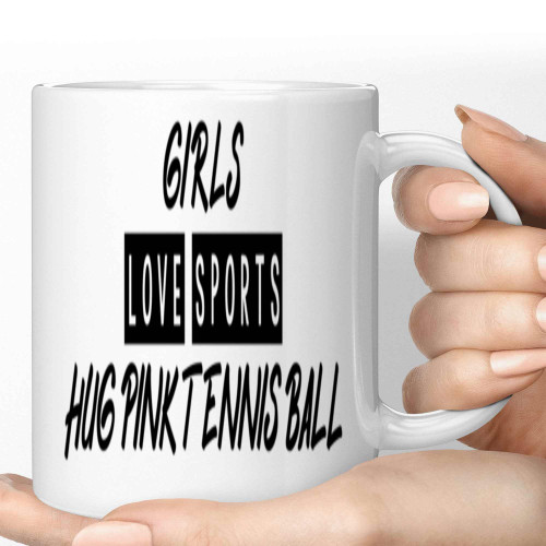 Unique Sports-themed Gift for Girls, for Auntie Ever - Oth Hug Pink Tennis Ball, Men/women on 11 Oz White Ceramic Coffee Mug Unique Sports-themed Gift for Girls, for Auntie Ever - Oth Hug Pink Tennis Ball, Men/women on 11 Oz White Ceramic Coffee Mug