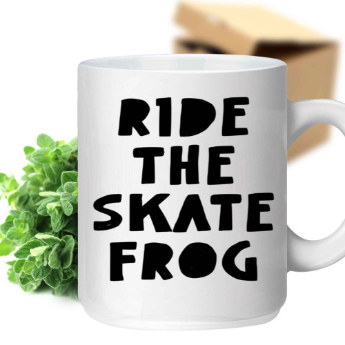 Show Your Love for Skateboarding with This Fun Frog on a Skateboard Design - for Skaters 11 Oz White Ceramic Coffee Mug