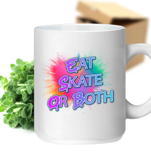 Skateboarding Fan's Gift, an Ideal Father's Day Present - Skateboarding Monkey Gift, Skate or Eat Bananas Quote on 11 Oz White Ceramic Coffee Mug Skateboarding Fan's Gift, an Ideal Father's Day Present - Skateboarding Monkey Gift, Skate or Eat Bananas Quote on 11 Oz White Ceramic Coffee Mug