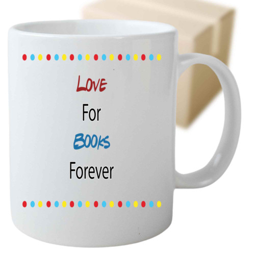 Cool Bookworm Gift for Her - Book Heart Librarian Present - Book Lover Design 11 Oz White Ceramic Coffee Mug