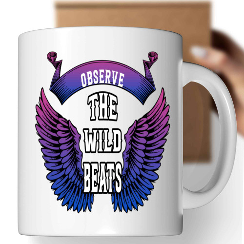 Gift for Animal Lovers, Special Birthday Present for an Aunt - Bird Watching Binoculars, & 11 Oz White Ceramic Coffee Mug