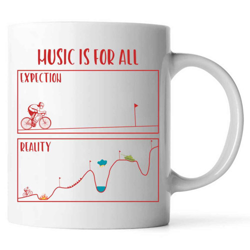 Recorder Design Music Lovers Gift Idea for Musicians - for Men & Women - 11 Oz White Ceramic Coffee Mug