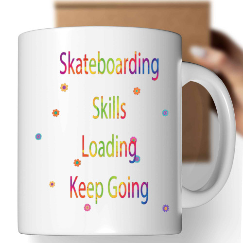 Skateboarding Gift - Boost Skills for Brother Sister Son Daughter Boyfriend Girlfriend - Multicolor 11 Oz White Ceramic Coffee Mug