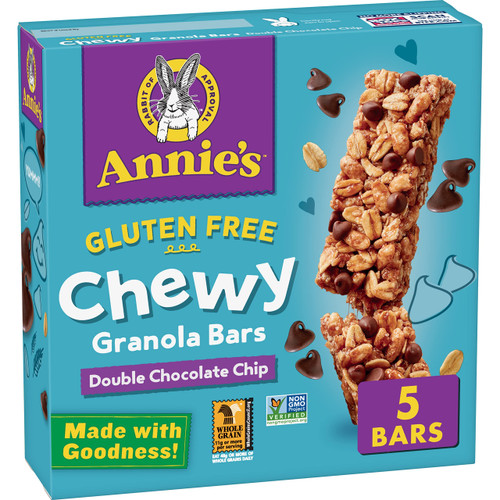 Annie's Gluten Free Chewy Granola Bars, Double Chocolate Chip, 5 Bars, 4.9 oz.