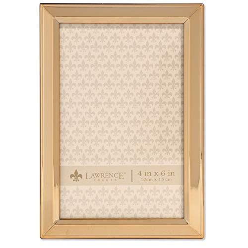 Lawrence Frames 4x6 Gold Metal Classic Bevel Picture Frame,
