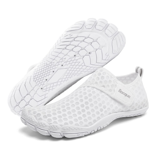 Racqua Mens Womens Water Shoes Barefoot Quick Dry Aqua Shoes Beach Swim Lightweight Shoes Surfing Diving Hiking Pool Sport Shoes White 9.5 Women/8.5 Men Racqua Mens Womens Water Shoes Barefoot Quick Dry Aqua Shoes Beach Swim Lightweight Shoes Surfing Diving Hiking Pool Sport Shoes White 9.5 Women/8.5 Men