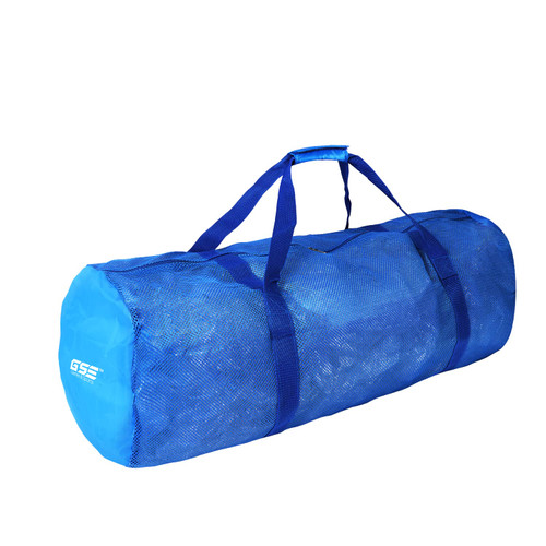 GSE Large Mesh Sports Equipment Duffel Bag, Scuba Bag, Duffle Bag with Zipper for Diving Equipment for Gym Gear, Sports Balls, Scuba Gear, Snorkeling, Diving, Rafting, Water Sports?Blue)