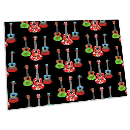 3dRose Tropical Island Ukulele Pattern, Great for Island Music... - Desk Pad Place Mats (dpd-350656-1)
