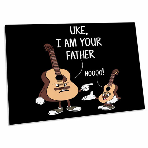 3dRose Ukulele IAM Your Father with Funny Guitar for Music... - Desk Pad Place Mats (dpd-319676-1)