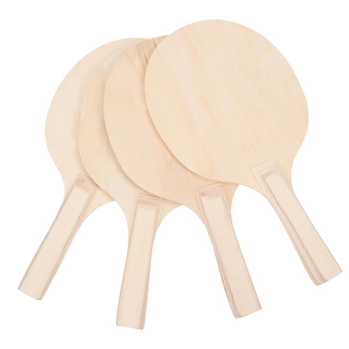 GANAZONO 4pcs Badminton Racket Wood Badminton Paddle Outside Toys Beach Racket Game Wooden Paddle Ball Toy Beach Ball Racket Childrens Outdoor Playsets Badminton Paddles Self Made