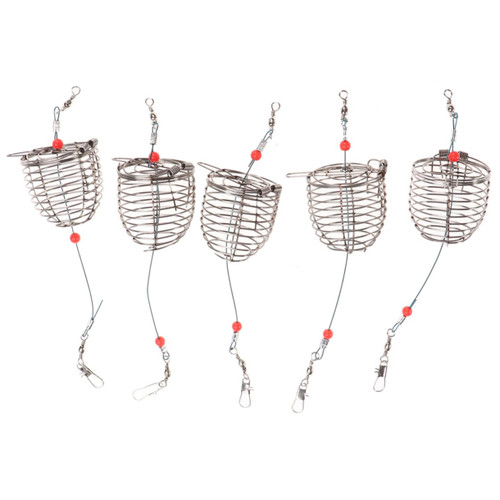 Kisangel 5 Pcs Fishing Tool Fishing Artificial Bait Fishing Hooks Fishing Bait Cage Fishing Jigs Fishing Cage Multi Tool Fish Bait Cage Fishing Accessories Fishing Tackle Multifunction