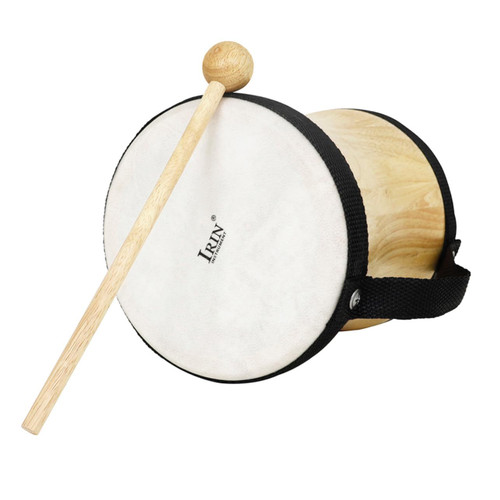 ibasenice Percussion Early Educational Instruments Toy Wooden Drum Kids Hand Drums Beginners Drum Toddler Drum Wooden Hand Drum Kid Toys Music Snare Drum Sheepskin Drum Baby